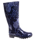 Kalosze damskie z wysoką cholewką Czarno granatowe /B4-1 18373 T346/