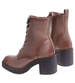 Sznurowane botki workery na obcasie Khaki /i4-3h2 18407 W385/