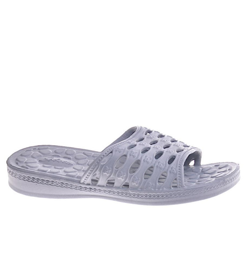 Gumowe klapki damskie basenówki Szare Kod 11705 /F7-1 D309 T190/