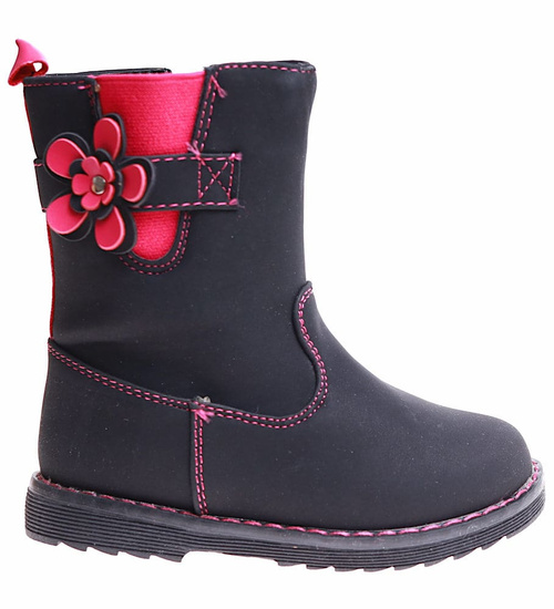 Ocieplane czarne kozaki dziewczęce /A4-2 17144 T198/