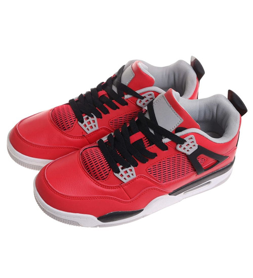 Czerwone wysokie buty sportowe męskie /C2-3 17963 W308/