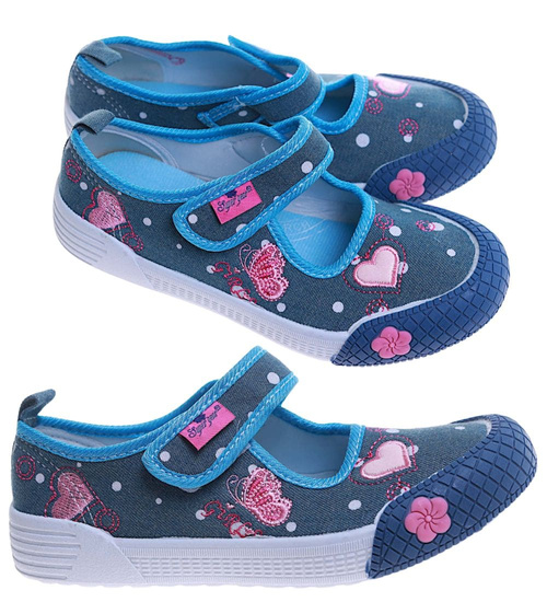 Granatowe dziewczęce tenisówki na rzep /A3-1 17427 T182/