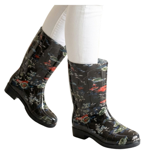 Kalosze gumiaki damskie w kwiaty /A1-1 14709 T328/