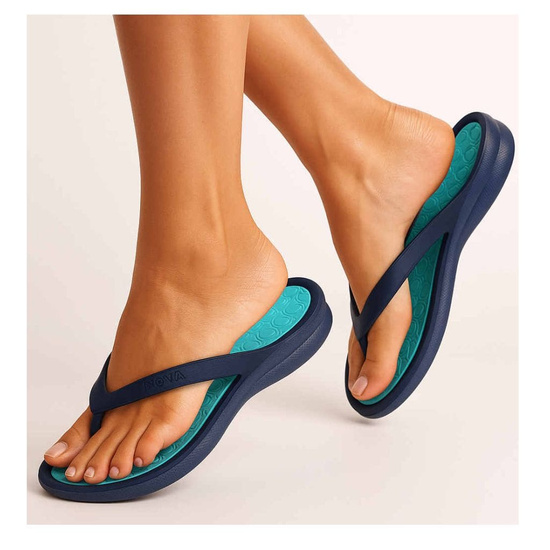 Granatowe damskie klapki japonki na basen /H2 15922 G100/