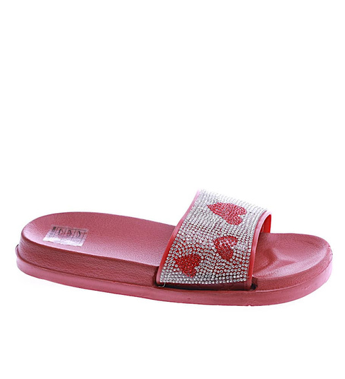 Bordowe damskie klapki na basen /E10-1 14197 S190/