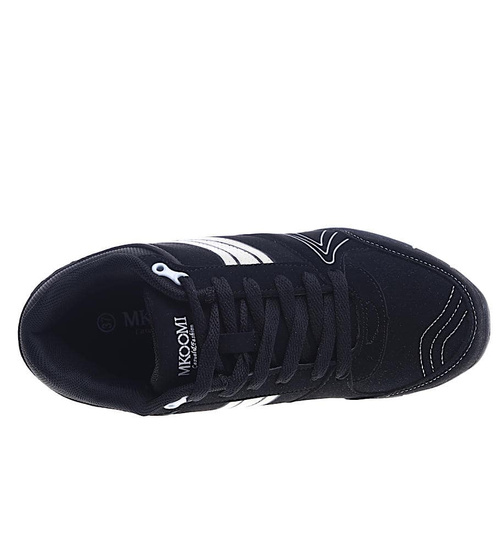 Czarne damskie buty sportowe z zamszu /E8-3 14000 S244/