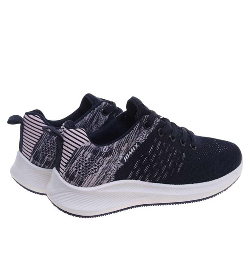 Sneakersy damskie granatowo różowe /C5-3 18698 T251/