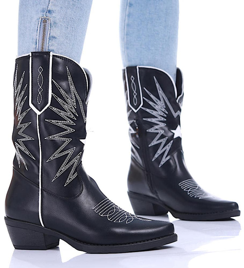 Czarne botki kowbojki Seastar /F10-3 15292 T197/