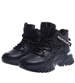 Czarne ocieplane trampki sneakersy na koturnie /G12-3 15392 T538/