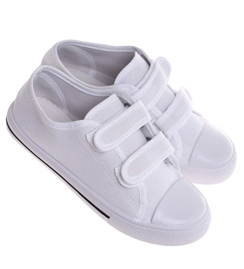 Białe tenisówki dla chłopca na rzepy /G3-1 18100 T189/