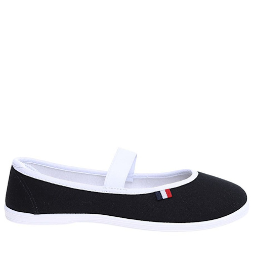 Czarne wsuwane balerinki tenisówki czeszki /G1-1 16024 T295/