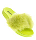Jasno zielone klapki damskie z futerkiem /E8-2 12470 T194/
