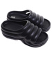 Plażowe czarne klapki basenowe na platformie /G2-1 17702 G181/