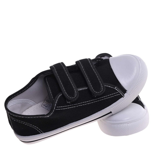 Czarne tenisówki dla chłopca na rzepy /F8-1 18099 T189/