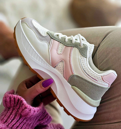 Kolorowe buty sportowe na platformie /B4-2 17380 GF481/