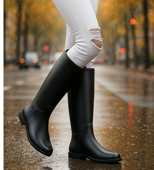 Wysokie czarne damskie kalosze /F5-1 14949 T388 +H2/
