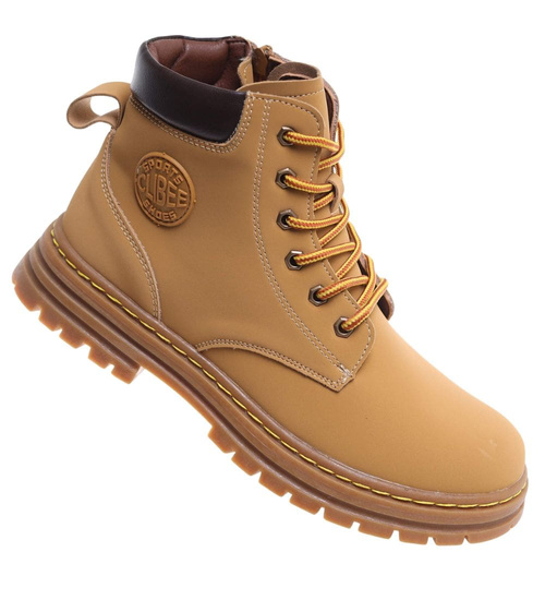 Karmelowe chłopięce buty trapery /D8-1 18289 T432/