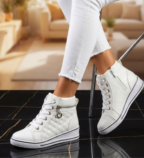 Białe trampki sneakersy dla dziewczynki /C1-2 2419 S144/