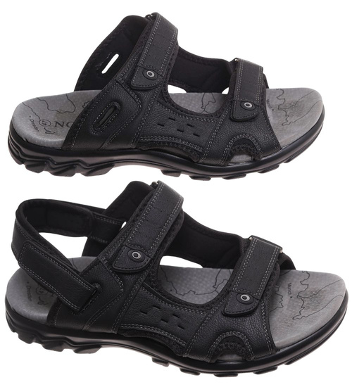 Sandały klapki męskie Czarne nad wymiar /A4-1 17880 T582/