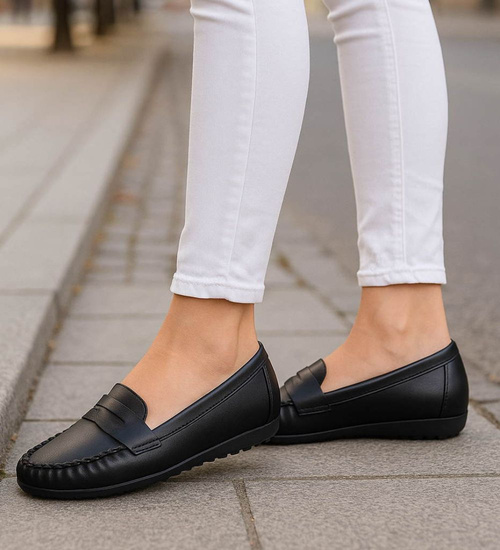 Wsuwane czarne baleriny lordsy /H2 18470 W7-38/