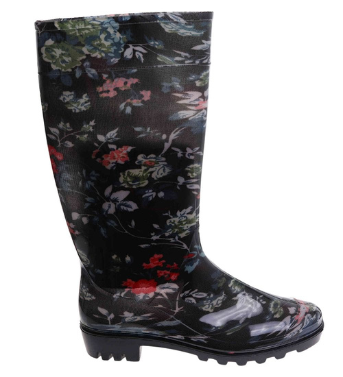 Czarne wysokie kalosze damskie /A3-1 17791 T349/