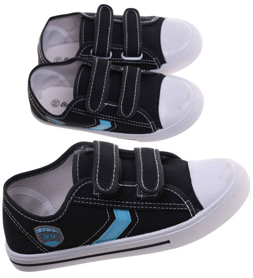 Chłopięce czarne tenisówki na rzepy /B4-2 18037 T186/