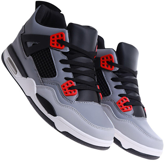 Wysokie męskie buty sportowe sneakersy Grey Black /D2-2 17218 T682/