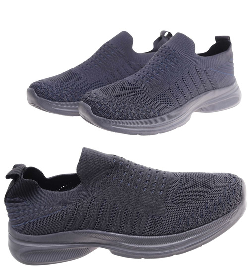 Wsuwane szare sneakersy dla chłopca /F3-2 18022 T283/