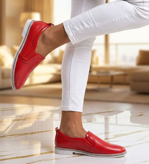 Czerwone półbuty dziewczęce /C7-3 11275 S192/