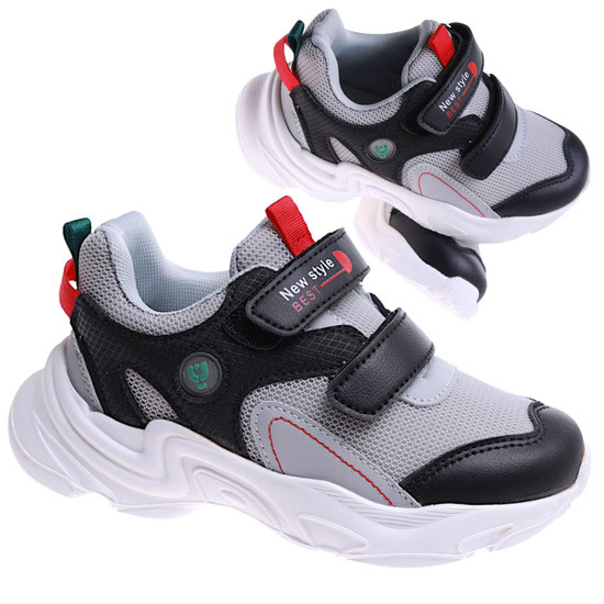 Czarno szare chłopięce buty sportowe sneakersy /A3-2 17235 T289/