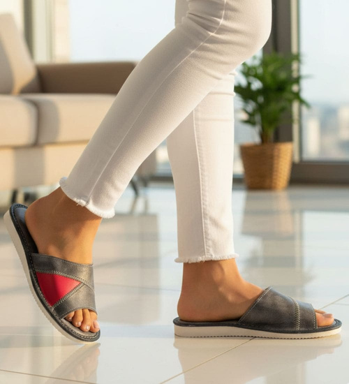 Szare kapcie klapki domowe /A4-1 10928 S195/