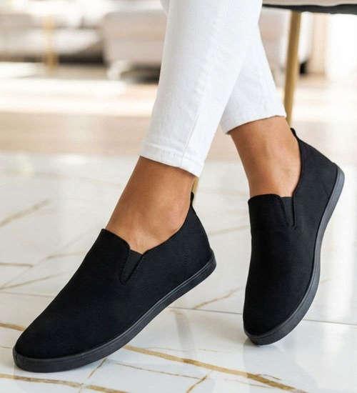 Wsuwane czarne tenisówki slip on /A5-2 18676 T242/