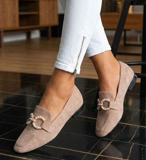 Zamszowe lordsy buty damskie /C6-2 13238 T348/