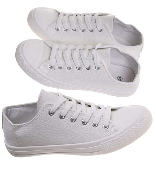 Białe niskie trampki męskie /F2-2 17986 T232/