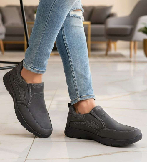 Wsuwane szare męskie buty sportowe /B3-1 17434 T484/