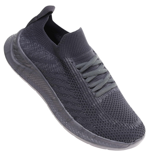 Szare wsuwane chłopięce buty sportowe /E6-3 17993 T283/