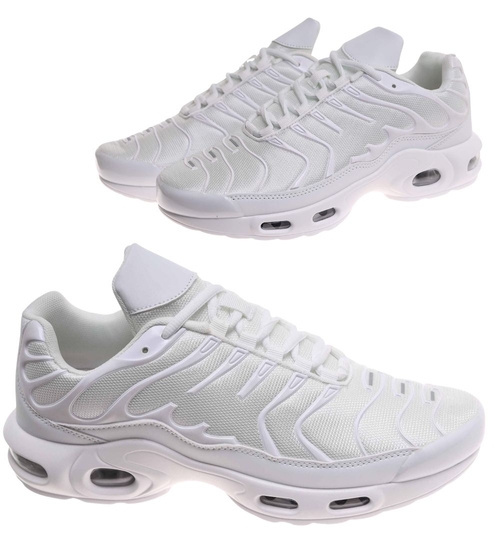 Białe sznurowane męskie buty sportowe /B4-3 17967 W388/