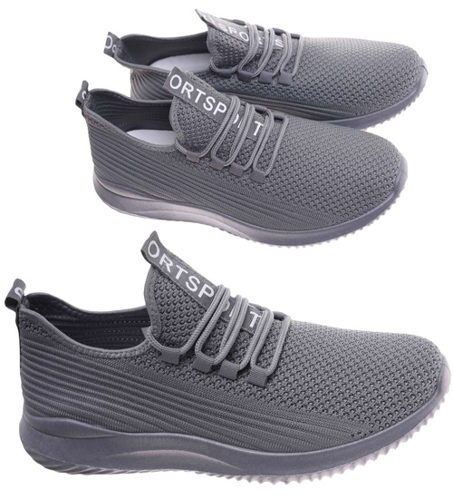 Wsuwane szare męskie sneakersy /E10-1 18004 GF285/