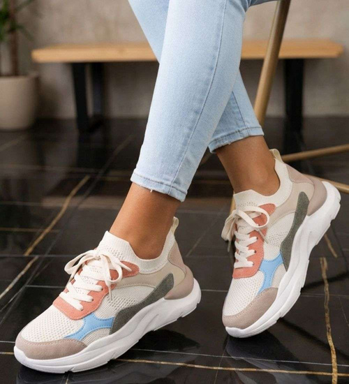 Kolorowe wsuwane sneakersy buty sportowe /F1-3 8767 W231