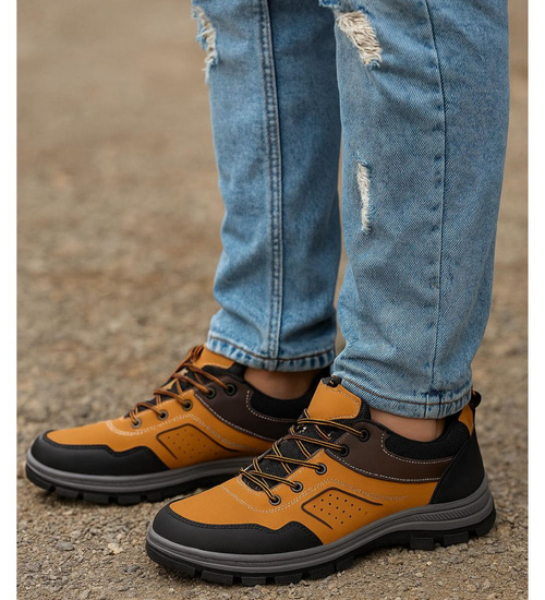 Sznurowane buty trekkingowe męskie /A1-3 18069 T484/