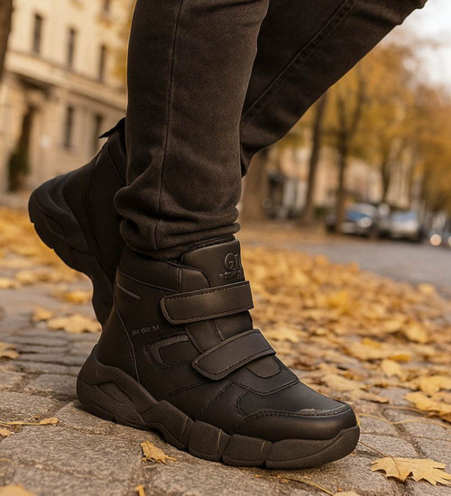 Ocieplane chłopięce półbuty na rzepy /D5-2 18464 T285/