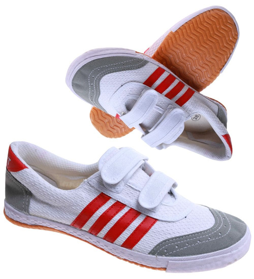 Chłopięce białe trampki halówki na rzep /G9-1+h2 17642 T137/