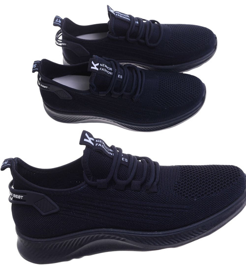 Lekkie granatowe męskie sneakersy /D1-2 17761 GF285/