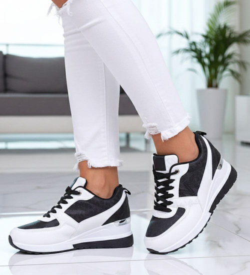 Trampki damskie na niskim koturnie /E5-3 12522 T498/