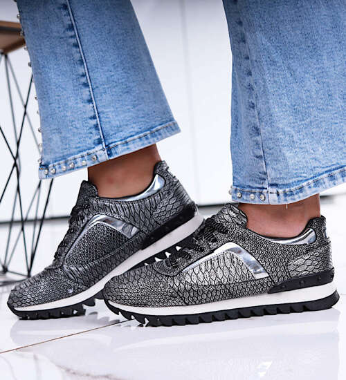 Srebrne damskie buty sportowe /E6-1 12549 T285/