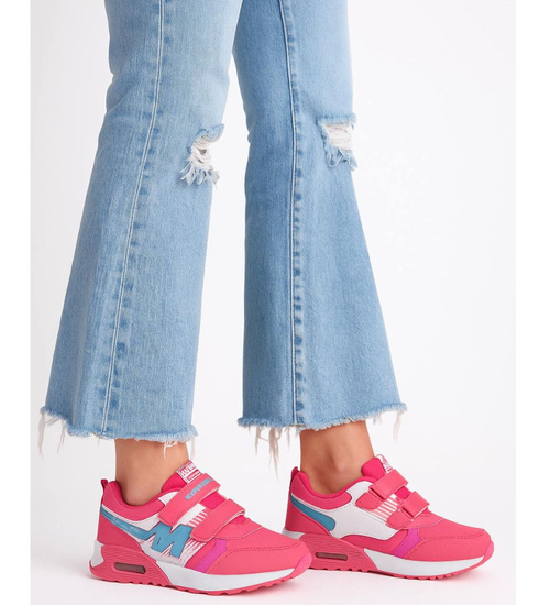 Dziewczęce różowe buty sportowe na rzepy /G5-2 18128 T292/