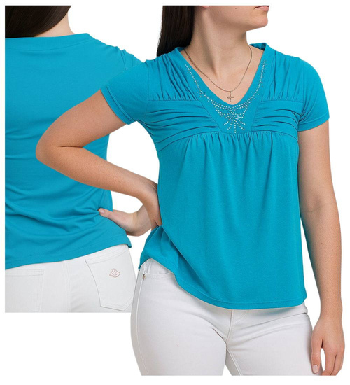 Damska koszulka bluzka turkus /H2-K12 UB958 S0/
