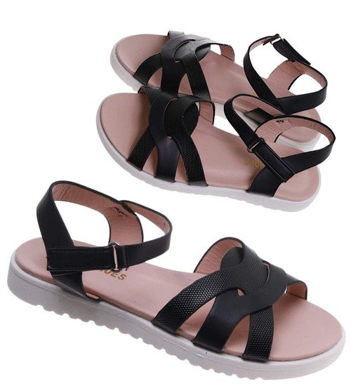 Czarne sandały dla dziewczynki /C5-2 17630 T296/