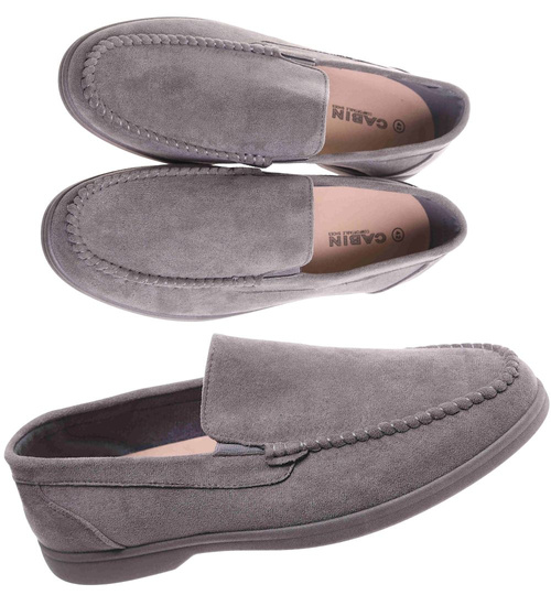 Buty męskie wsuwane szare mokasyny /G5-1 17825 T288 +H2/