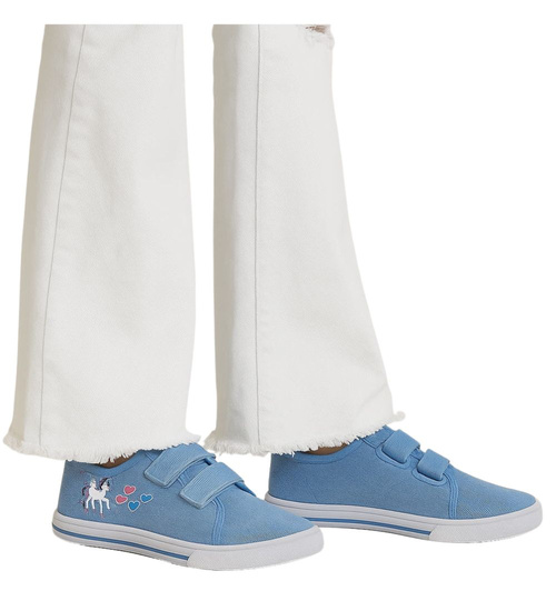 Niebieskie tenisówki dla dziewczynki na rzepy /C7-1 18110 T189/